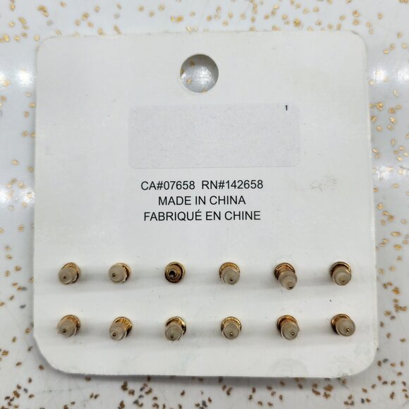 BFD - Rhinestone & Goldtone Stud Earrings 6 Pack - Picture 3 of 6